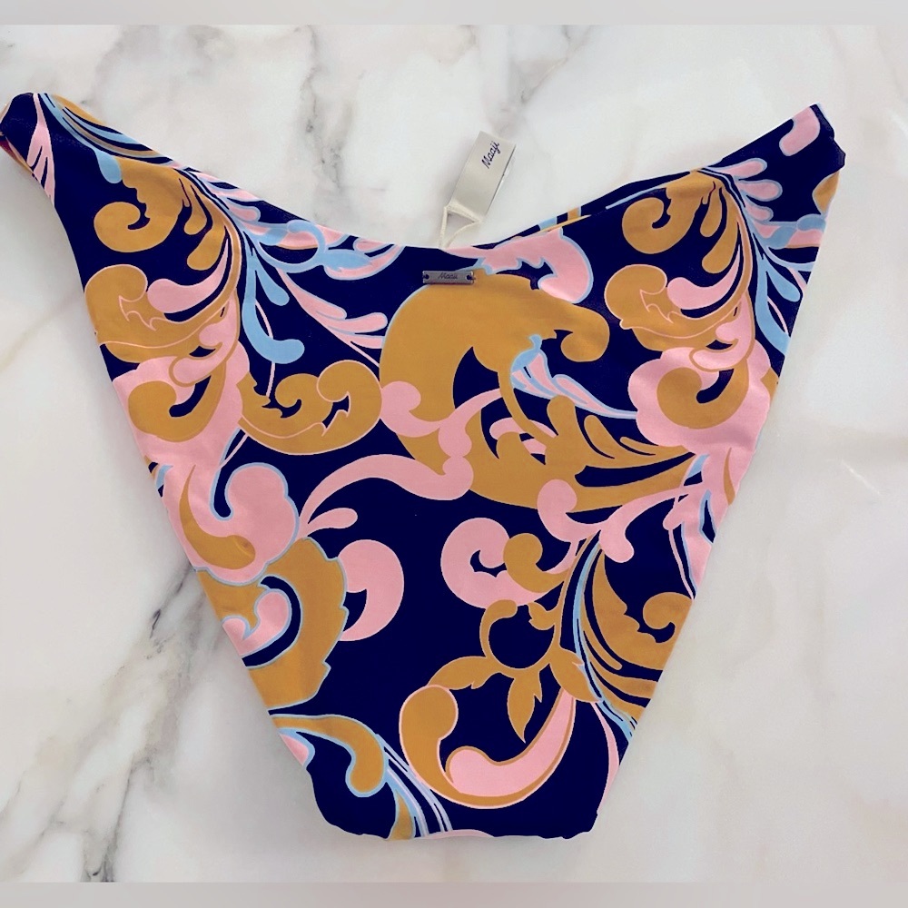 Maaji Swizzle Splendour Reversible Bikini Bottoms, Pink/Multi, Xl View 5